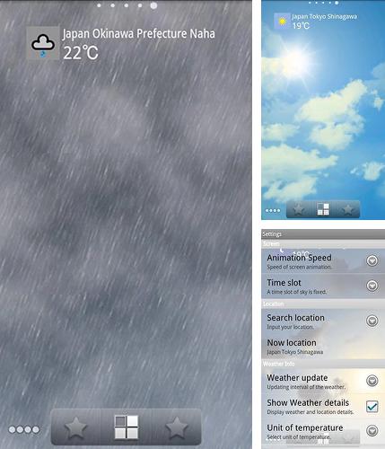 Kostenloses Android-Live Wallpaper Wetterhimmel. Vollversion der Android-apk-App Weather sky für Tablets und Telefone.
