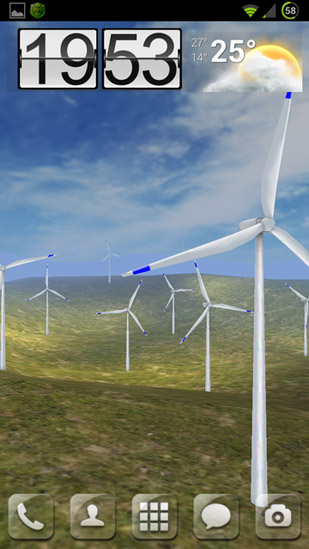 Wind turbines 3D - бесплатно скачать живые обои на Андроид телефон или планшет.