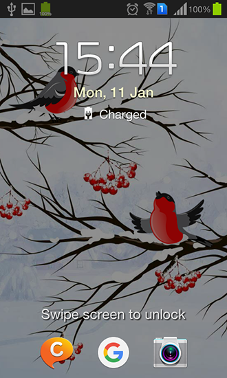 Скриншот Winter: Bullfinch. Скачать живые обои на Андроид планшеты и телефоны.