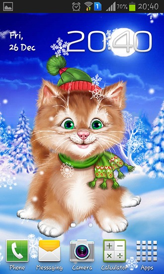 Descarga gratuita fondos de pantalla animados Gato de invierno para Android. Consigue la versión completa de la aplicación apk de Winter cat para tabletas y teléfonos Android.