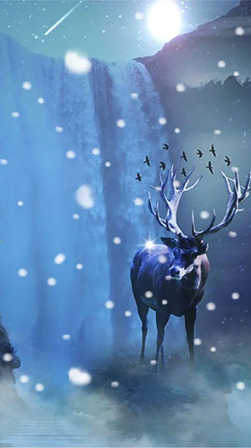 Winter deer - бесплатно скачать живые обои на Андроид телефон или планшет.
