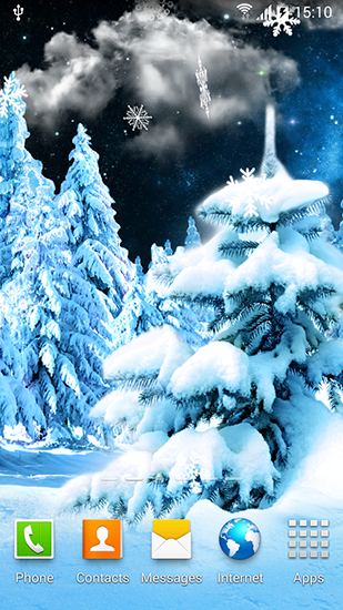 Papeis de parede animados Floresta do Inverno 2015 para Android. Papeis de parede animados Winter forest 2015 para download gratuito.