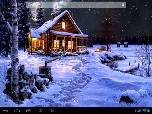 Écrans de Winter holiday pour tablette et téléphone Android.