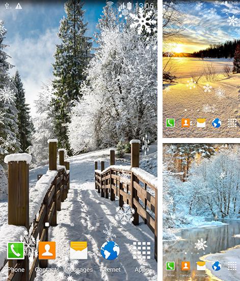 Kostenloses Android-Live Wallpaper Winterlandschaften. Vollversion der Android-apk-App Winter landscapes für Tablets und Telefone.