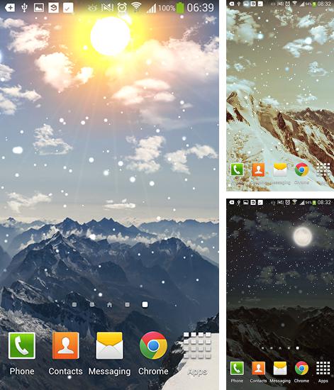 Kostenloses Android-Live Wallpaper Winterberge. Vollversion der Android-apk-App Winter mountain für Tablets und Telefone.