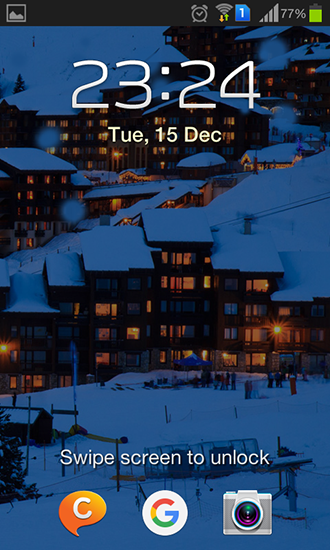 Écrans de Winter night mountains pour tablette et téléphone Android.