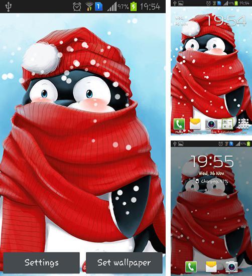 Descarga gratuita fondos de pantalla animados Pingüino del invierno para Android. Consigue la versión completa de la aplicación apk de Winter penguin para tabletas y teléfonos Android.
