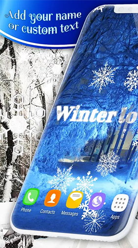 Скріншот Winter snow by 3D HD Moving Live Wallpapers Magic Touch Clocks. Скачати живі шпалери на Андроїд планшети і телефони.