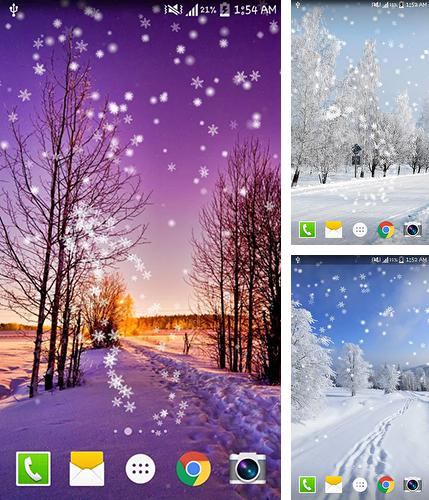 Winter snow by live wallpaper HongKong - бесплатно скачать живые обои на Андроид телефон или планшет.