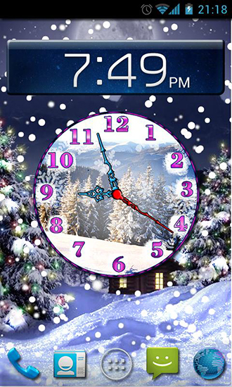 Capturas de pantalla de Winter snow clock para tabletas y teléfonos Android.