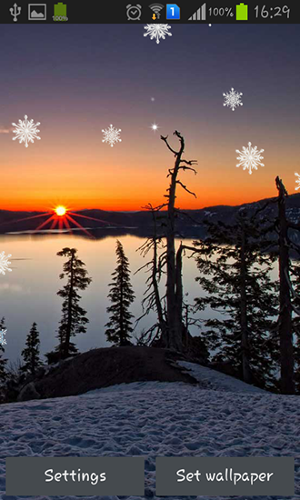 Winter sunset - бесплатно скачать живые обои на Андроид телефон или планшет.