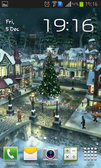 Fondos de pantalla animados a Winter village 3D para Android. Descarga gratuita fondos de pantalla animados Aldea 3D de invierno .