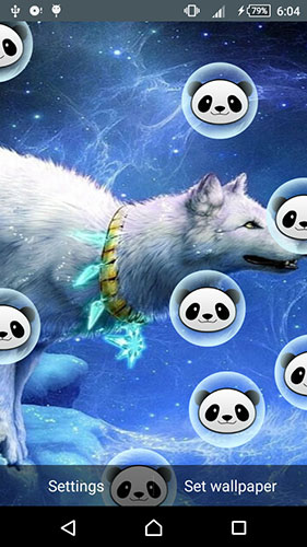 Wolf animated - скріншот живих шпалер для Android.