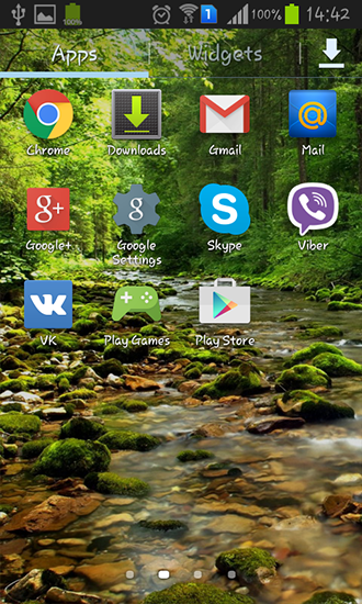 Wonderful forest river für Android spielen. Live Wallpaper Wunderbarer Waldfluss kostenloser Download.