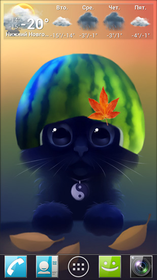 Yin the cat für Android spielen. Live Wallpaper Yin die Katze kostenloser Download.