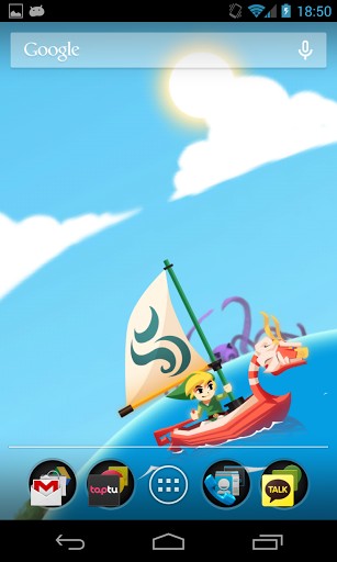 Screenshots of the Zelda: Wind waker for Android tablet, phone.