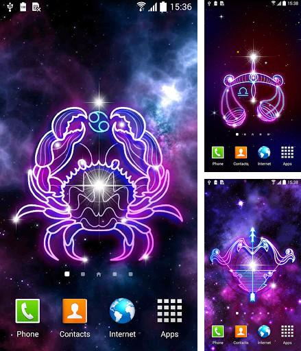 Kostenloses Android-Live Wallpaper Sternzeichen. Vollversion der Android-apk-App Zodiac signs für Tablets und Telefone.