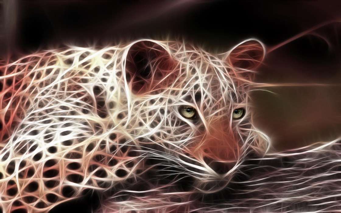 手机壁纸:动物, 艺术, 豹子, #9184