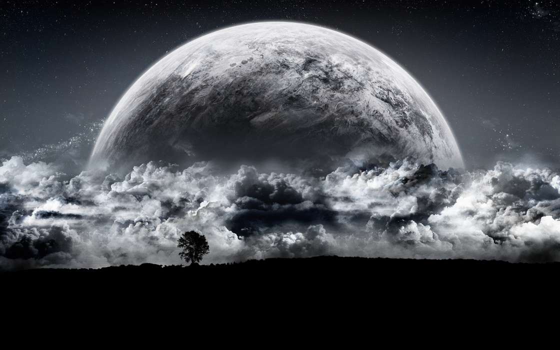 手机壁纸:景观, 天空, 月球, #41584