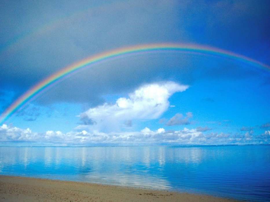 手机壁纸:景观, 海, 彩虹, #45912