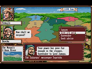 Screenshots des sis-Spiels Genghis khan 2: Clan of the gray wolf für Symbian-Mobiltelefone. Tschingis Khan 2: Der Klan der grauen Wölfe - Symbian-Spiel Screenshots. Spielszene Genghis khan 2: Clan of the gray wolf.