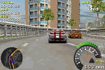 Screenshots des sis-Spiels Street Racing Syndicate für Symbian-Mobiltelefone. Straßen Rennen Syndikat - Symbian-Spiel Screenshots. Spielszene Street Racing Syndicate.