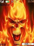 Download mobile theme Skull in fire