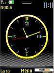 Download mobile theme Yellow analog clock