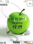 Download mobile theme Green Apple Clock