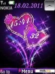 Download mobile theme Hearts Clock