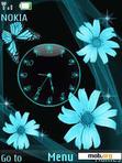 Download mobile theme Flowers Clock