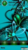 Download mobile theme green and blue flower