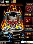 Download mobile theme Speed skull clock