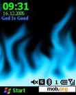 Download mobile theme blue flames