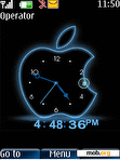 Download mobile theme SWF Neon AppleMac Clock