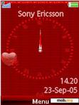Download mobile theme red animated clock