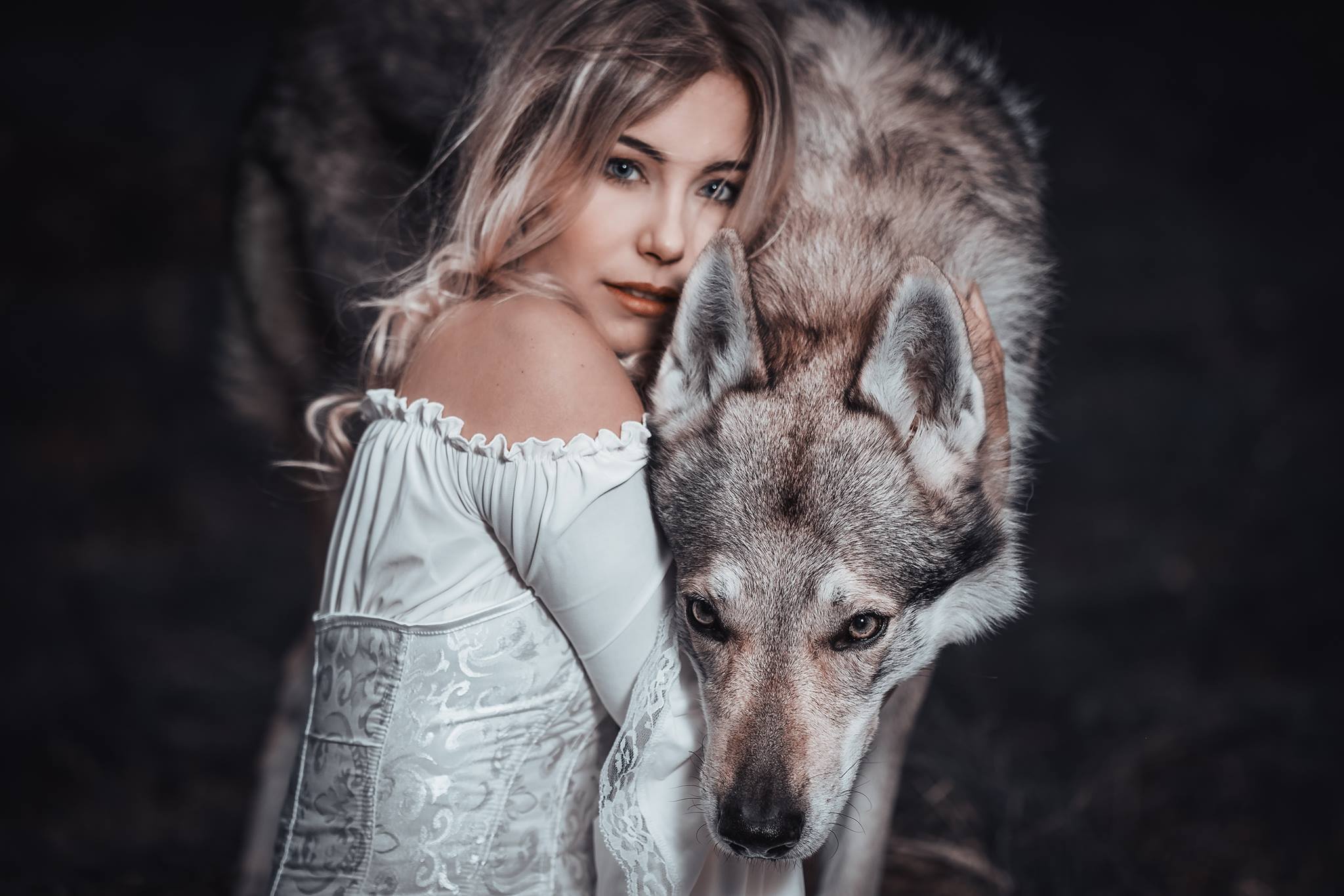 Woman With Wolf