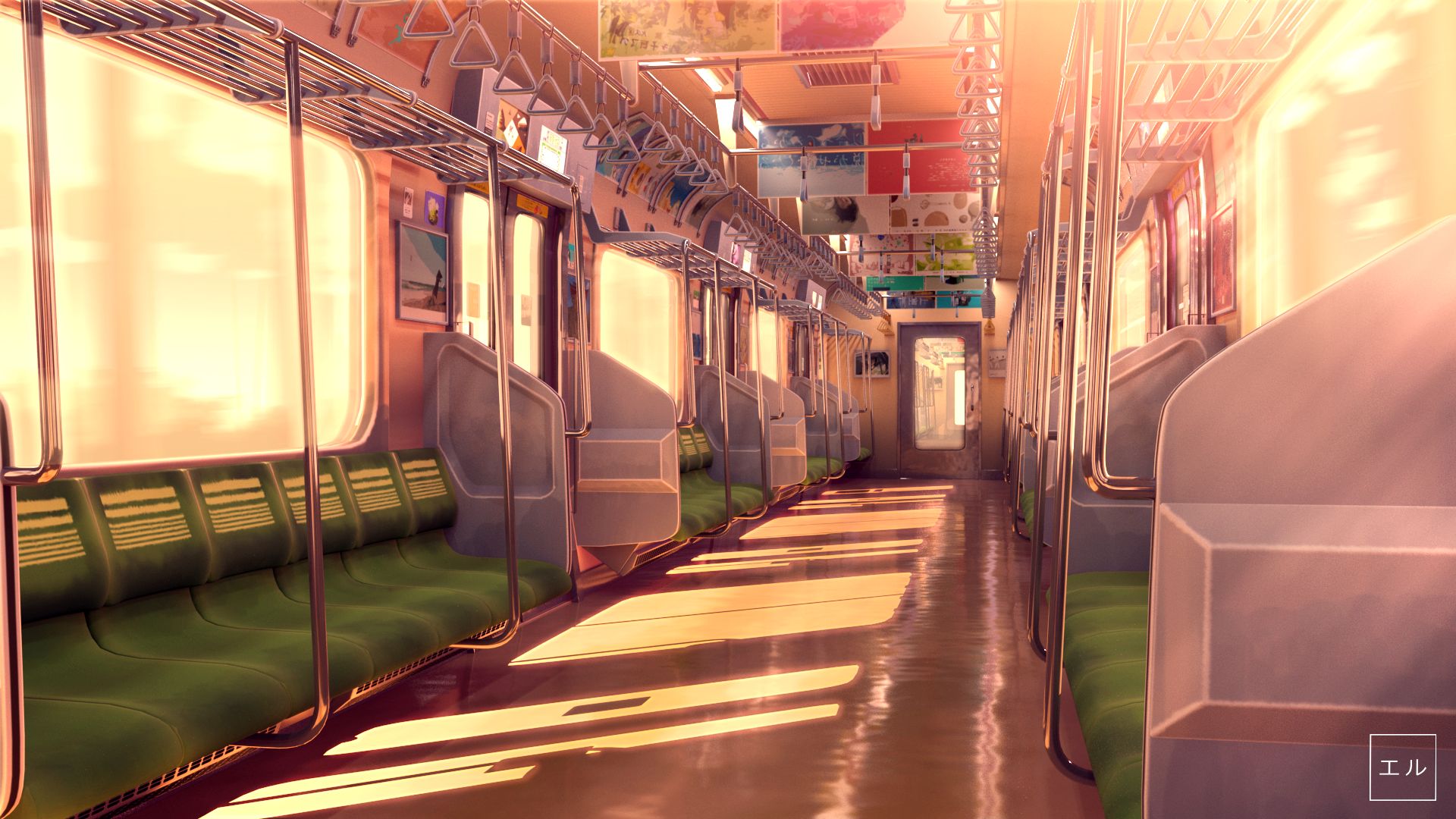 Вид из окна поезда аниме