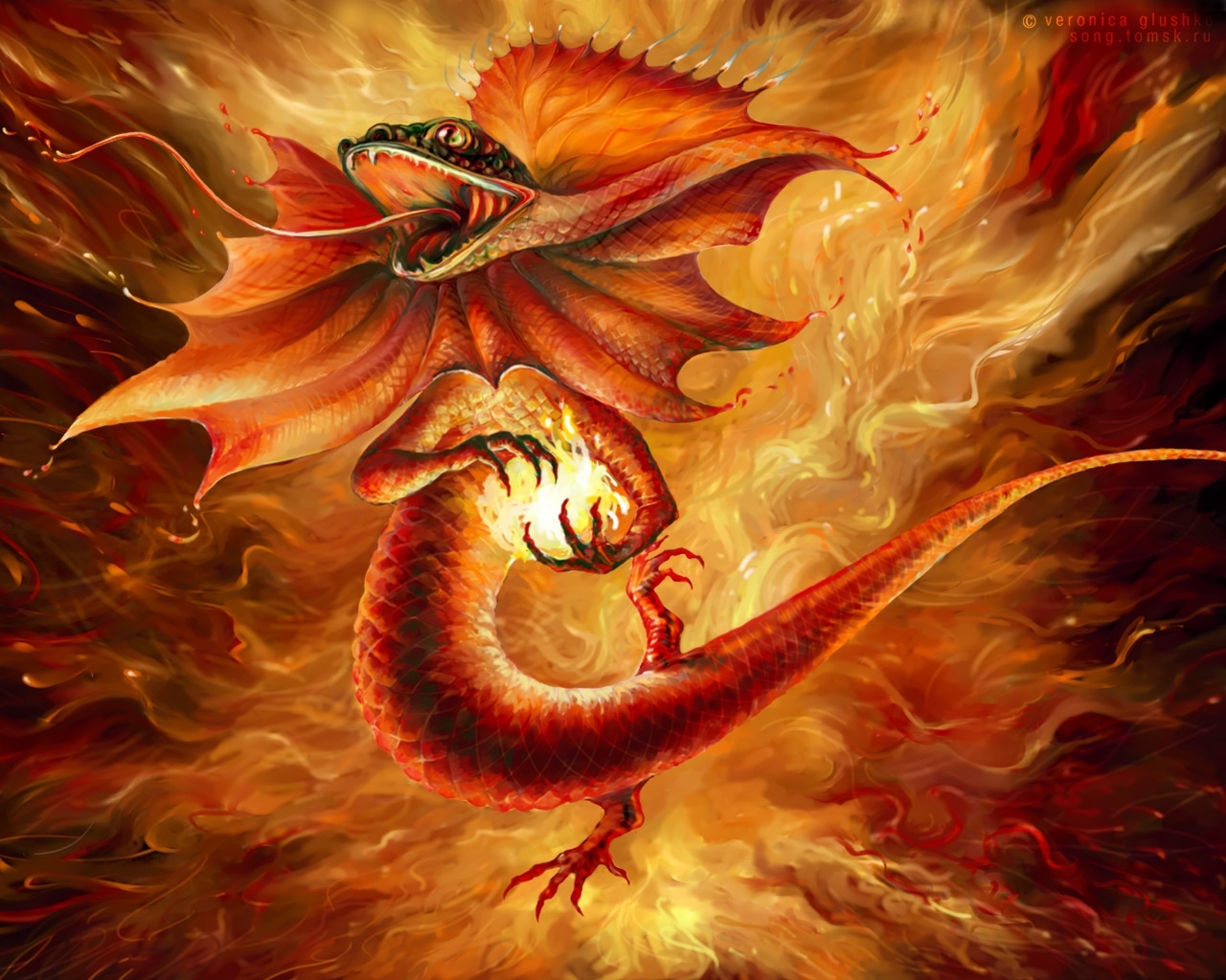 Phone wallpaper: Animals, Art, Dragons, Fire free download #791.