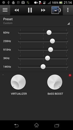 Screenshots des Programms PowerAudio: Music Player für Android-Smartphones oder Tablets.