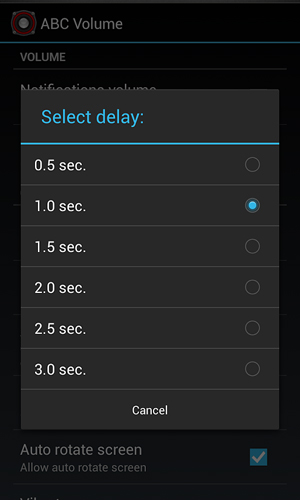 Скріншот додатки ABC volume для Андроїд. Робочий процес.