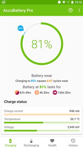 AccuBattery app for Android, download programs for phones and tablets for free.