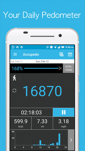 Descargar gratis Accupedo: Pedometer para Android. Programas para teléfonos y tabletas.
