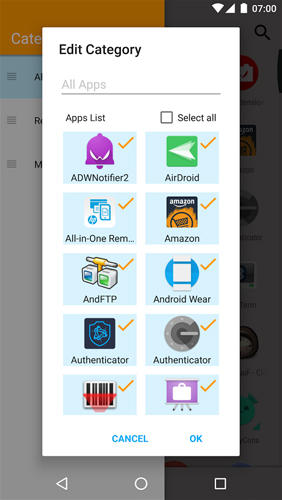 Screenshots des Programms Pear launcher für Android-Smartphones oder Tablets.