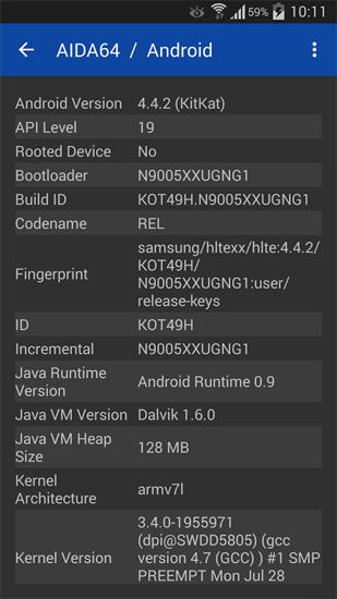 Descargar gratis Aida 64 para Android. Programas para teléfonos y tabletas.
