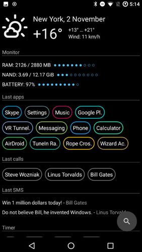 Screenshots des Programms Air Launcher für Android-Smartphones oder Tablets.