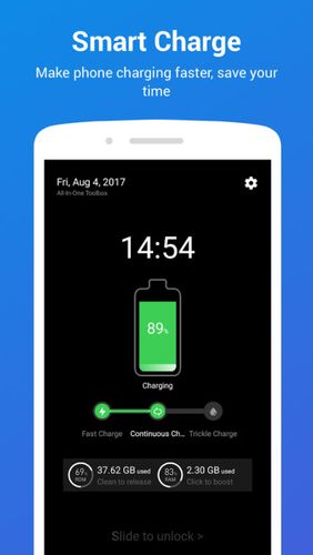 Screenshots des Programms Battery Saving für Android-Smartphones oder Tablets.