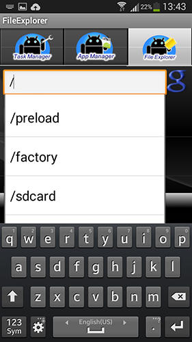 Скріншот програми Android Manager на Андроїд телефон або планшет.