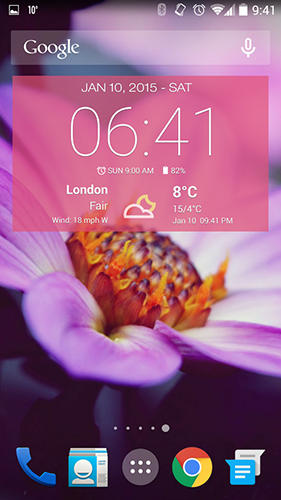 Aplicativo Weather and clock widget para Android, baixar grátis programas para celulares e tablets.