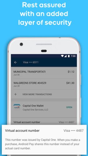 Screenshots of Android pay program for Android phone or tablet.